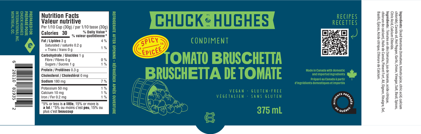 Bruschetta épicée aux tomates